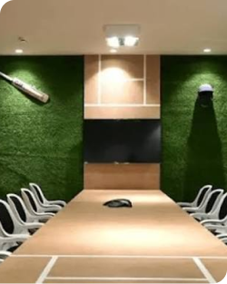 Cricket-pitch conference room at SI