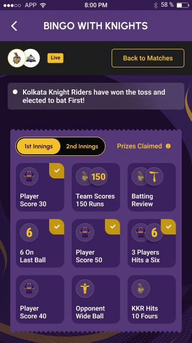 KKR Bingo Challenge